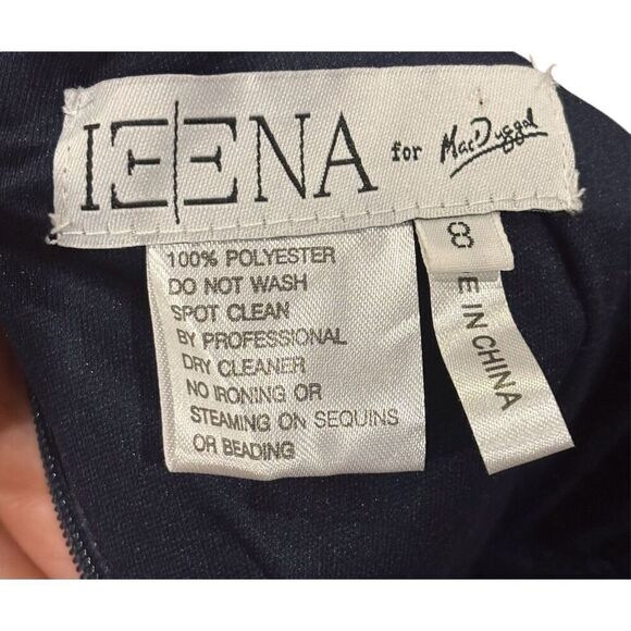 Mac Duggal Cap Sleeve Twist Front Jersey Column Gown in Navy NWOT Size 8 - Picture 6 of 6